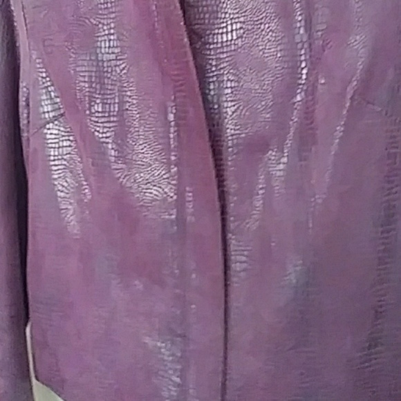 Purple Suede VINTAGE PELLE Moto Jacket -Leather Jacket - Picture 3 of 8